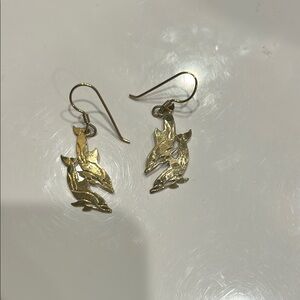 Gold Dolphin Earrings